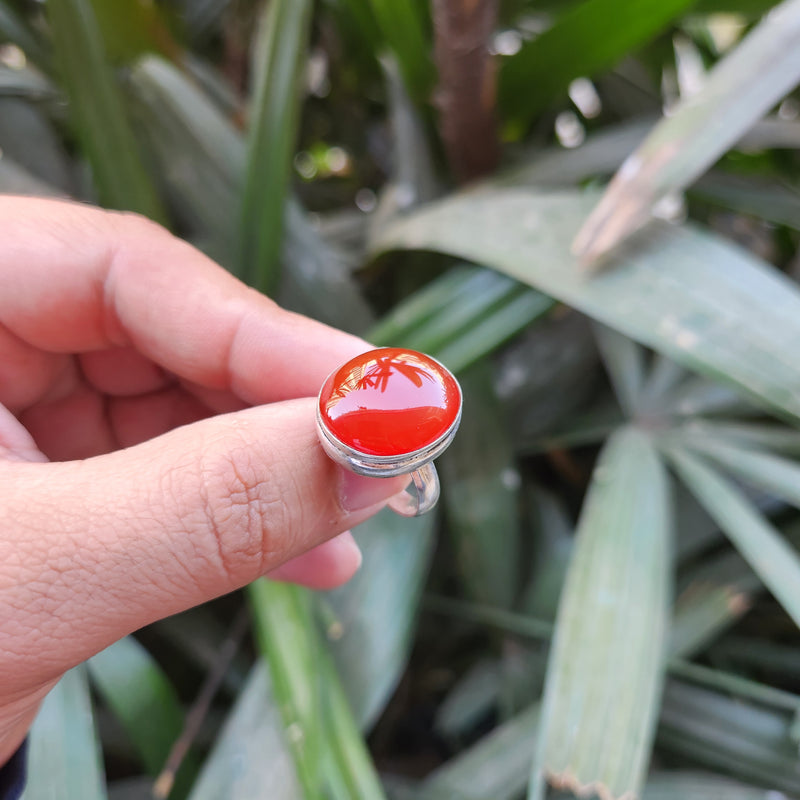 Certified Carnelian Adjustable Rings- Ring 36