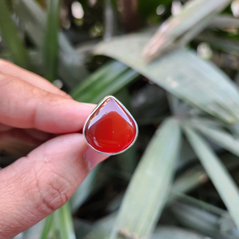 Certified Carnelian Adjustable Rings- Ring 37