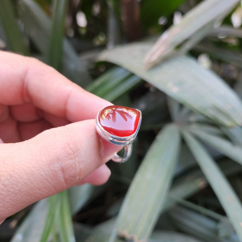 Certified Carnelian Adjustable Rings- Ring 37