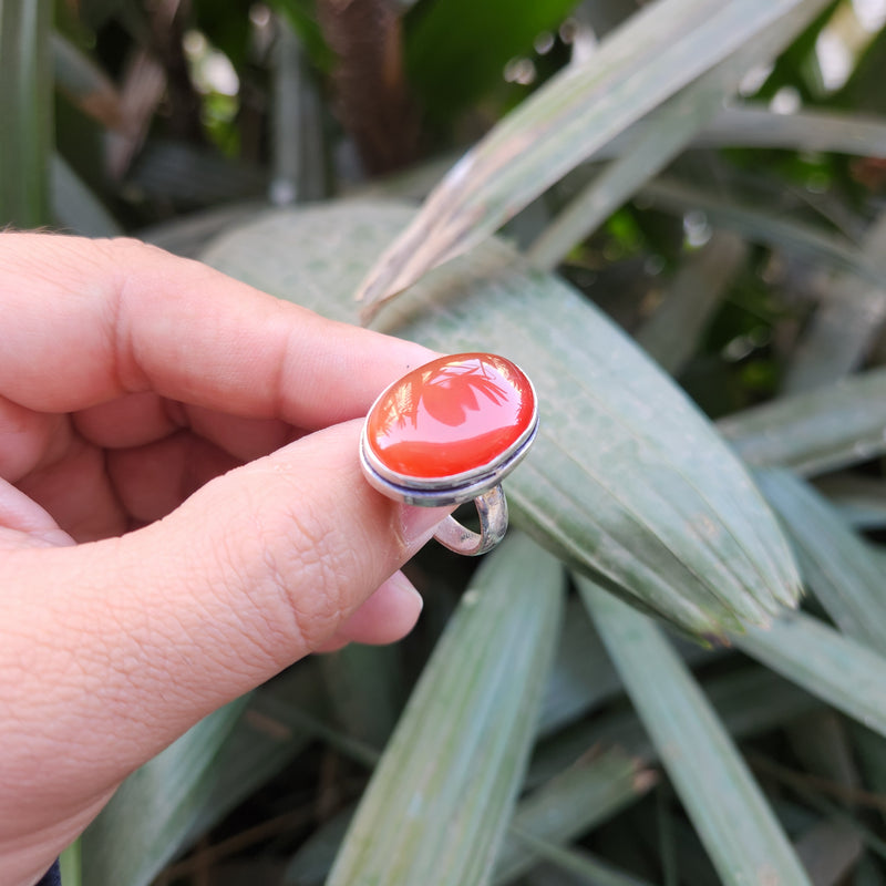 Certified Carnelian Adjustable Rings- Ring 39