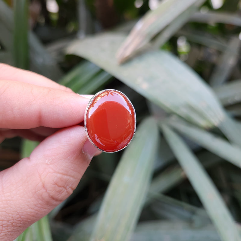 Certified Carnelian Adjustable Rings- Ring 41