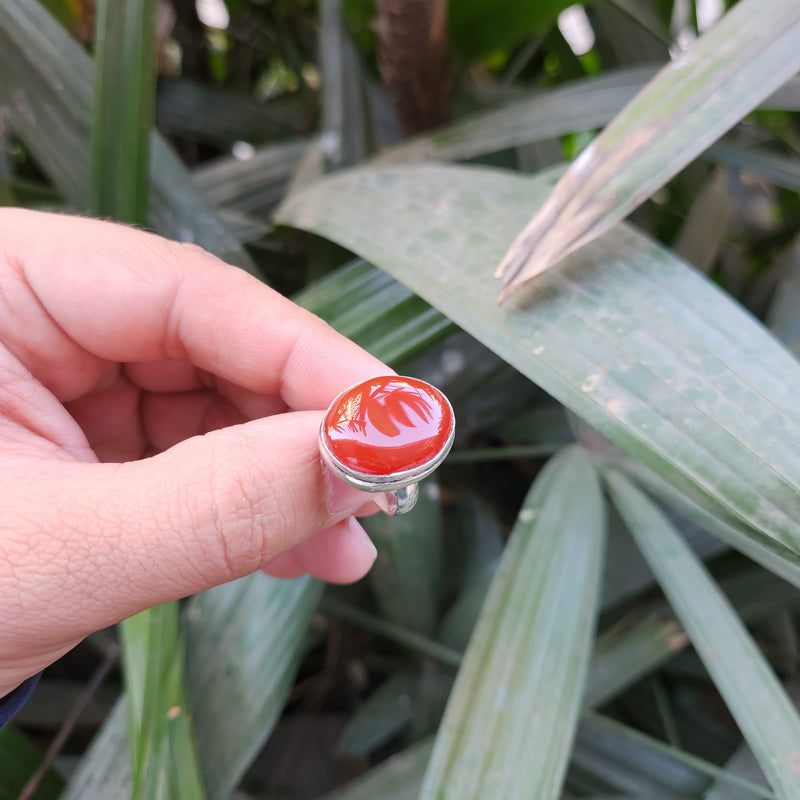 Certified Carnelian Adjustable Rings- Ring 41
