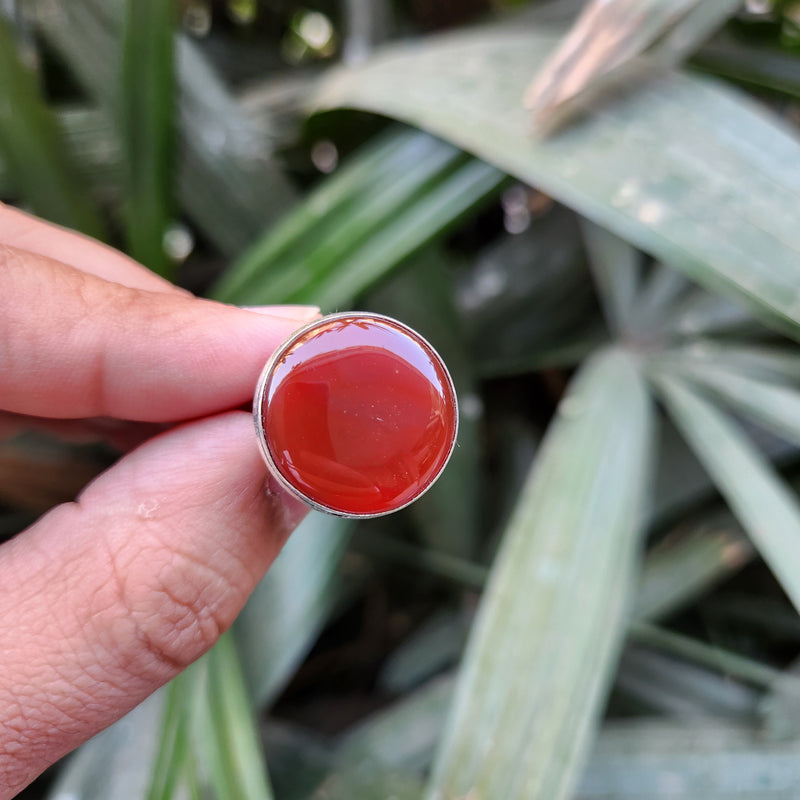Certified Carnelian Adjustable Rings- Ring 42