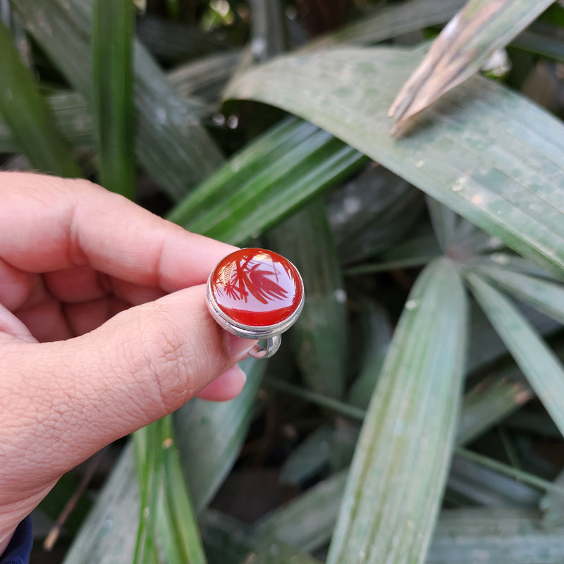 Certified Carnelian Adjustable Rings- Ring 42