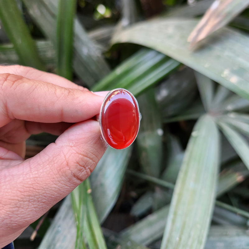 Certified Carnelian Adjustable Rings- Ring 43