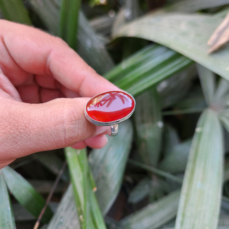 Certified Carnelian Adjustable Rings- Ring 43