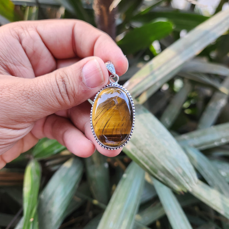 Certified Tiger Eye Pendant without Chain - Design 2