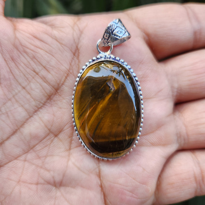 Certified Tiger Eye Pendant without Chain - Design 2