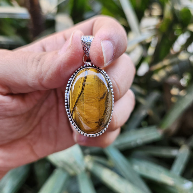 Certified Tiger Eye Pendant without Chain - Design 3