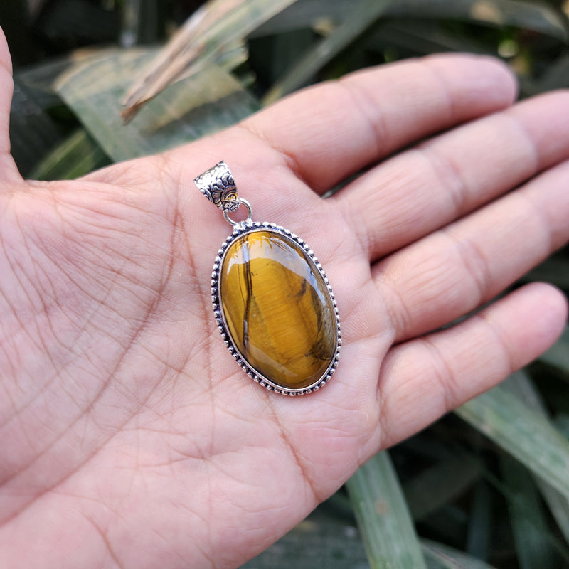 Certified Tiger Eye Pendant without Chain - Design 3