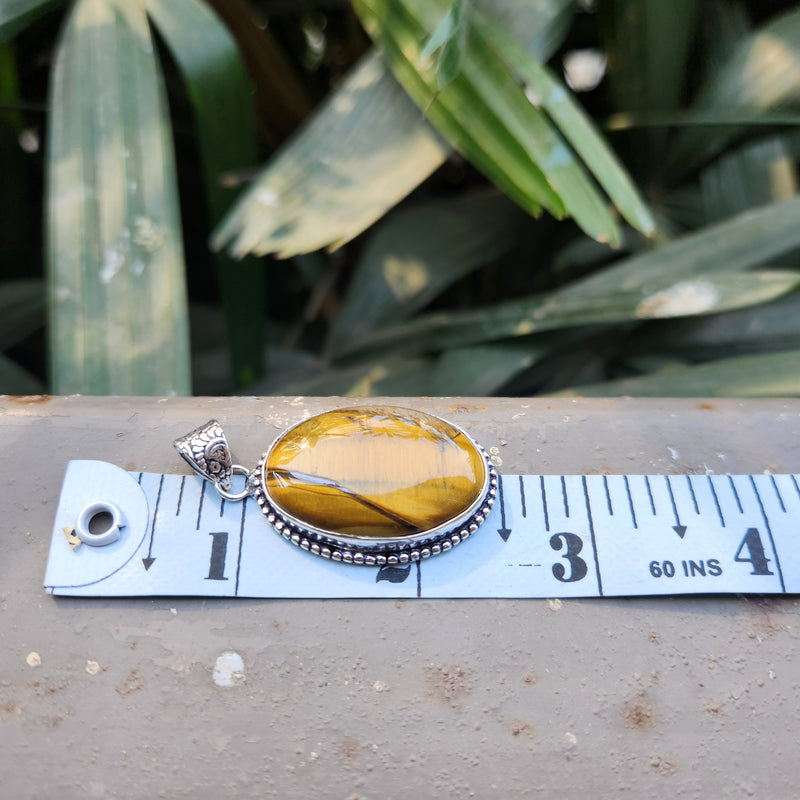 Certified Tiger Eye Pendant without Chain - Design 3