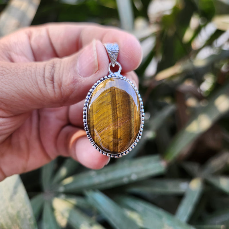 Certified Tiger Eye Pendant without Chain - Design 4