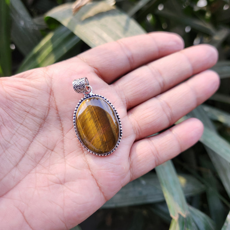 Certified Tiger Eye Pendant without Chain - Design 4