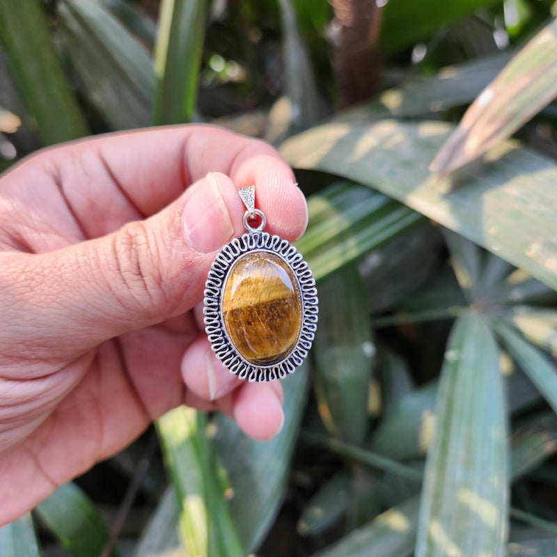 Certified Tiger Eye Pendant without Chain - Design 5