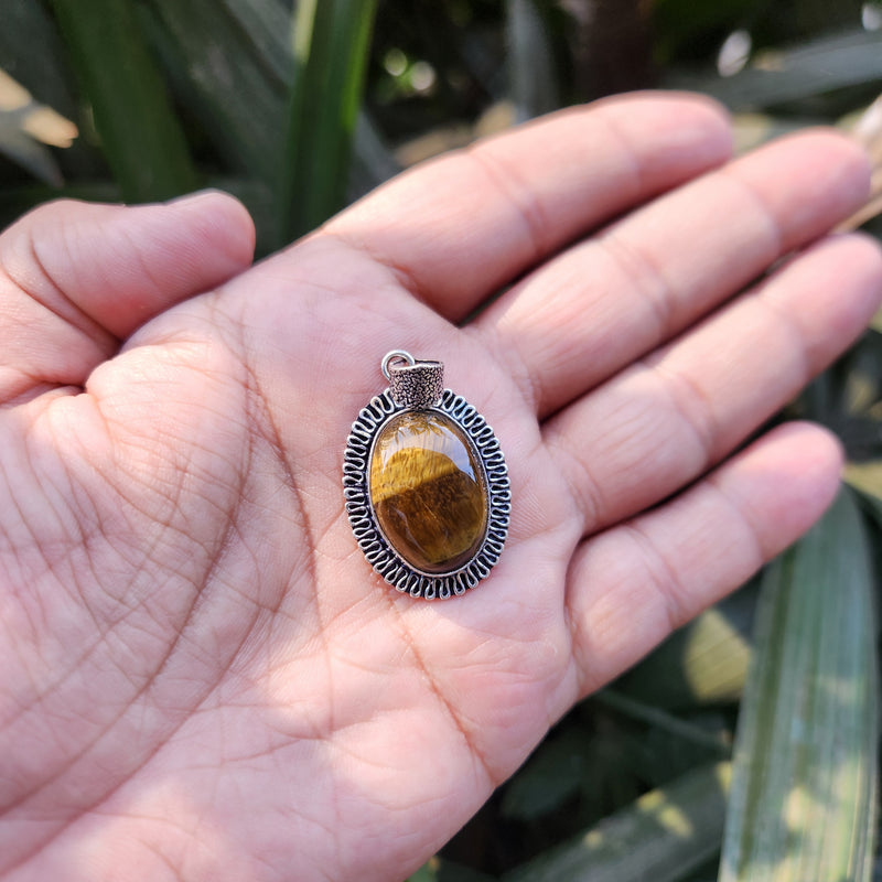 Certified Tiger Eye Pendant without Chain - Design 5