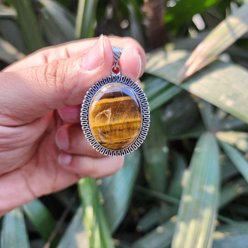 Certified Tiger Eye Pendant without Chain - Design 6
