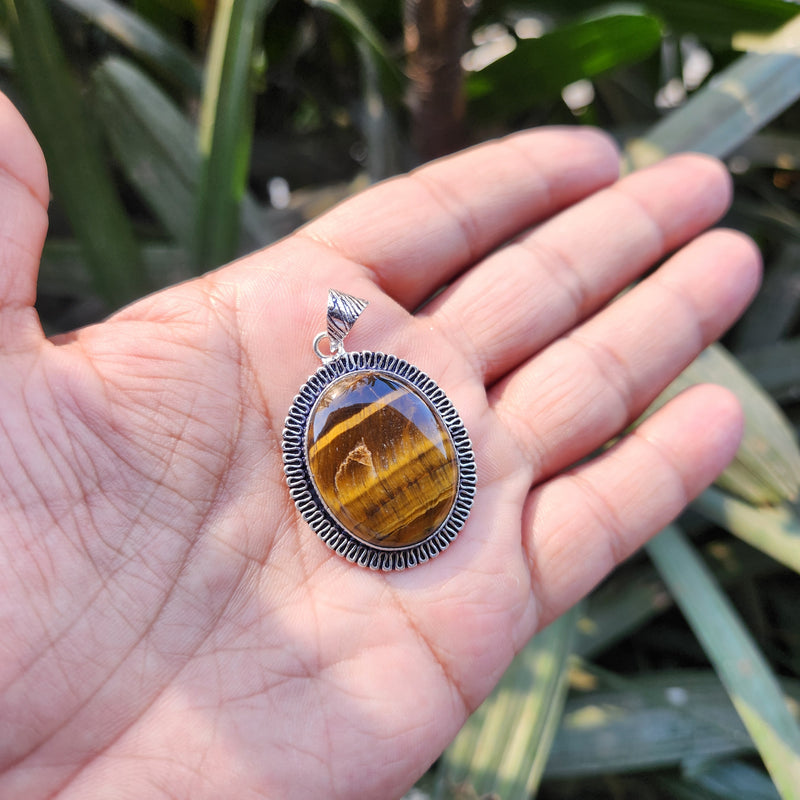 Certified Tiger Eye Pendant without Chain - Design 6