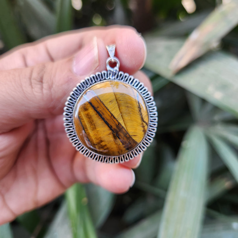 Certified Tiger Eye Pendant without Chain - Design 7