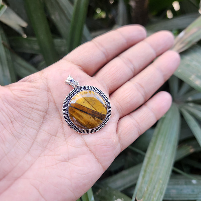 Certified Tiger Eye Pendant without Chain - Design 7