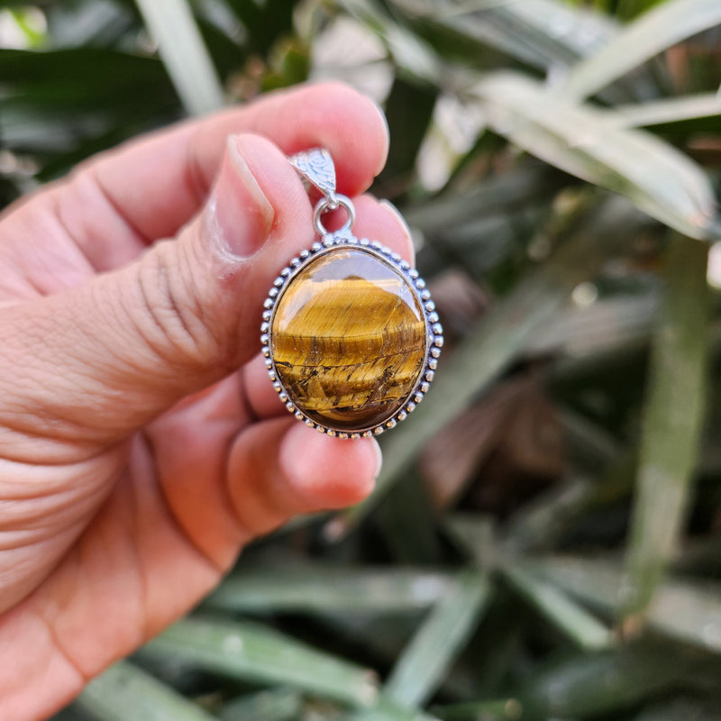 Certified Tiger Eye Pendant without Chain - Design 9