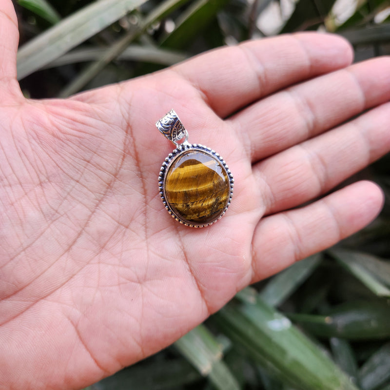 Certified Tiger Eye Pendant without Chain - Design 9