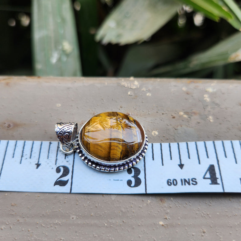 Certified Tiger Eye Pendant without Chain - Design 9