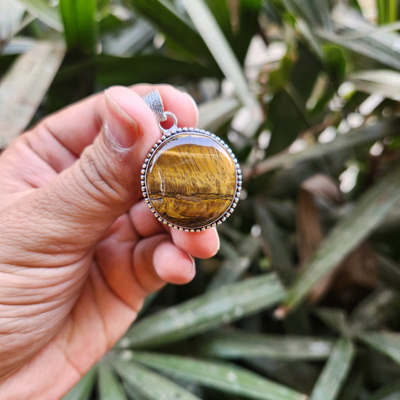Certified Tiger Eye Pendant without Chain - Design 10