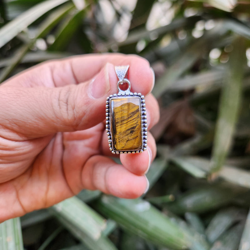 Certified Tiger Eye Pendant without Chain - Design 13