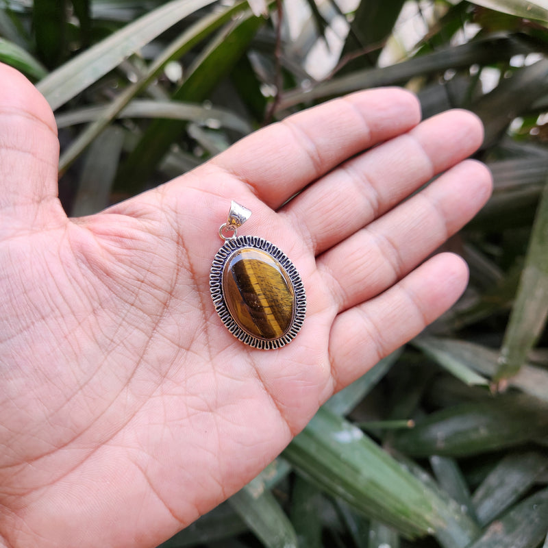 Certified Tiger Eye Pendant without Chain - Design 14