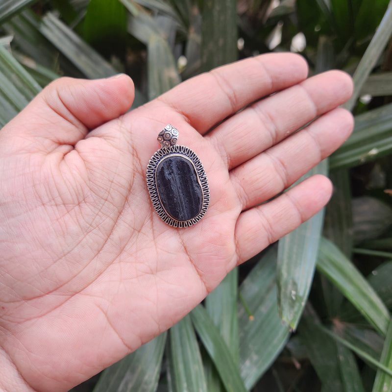 Certified Black Tourmaline Pendant without chain-36