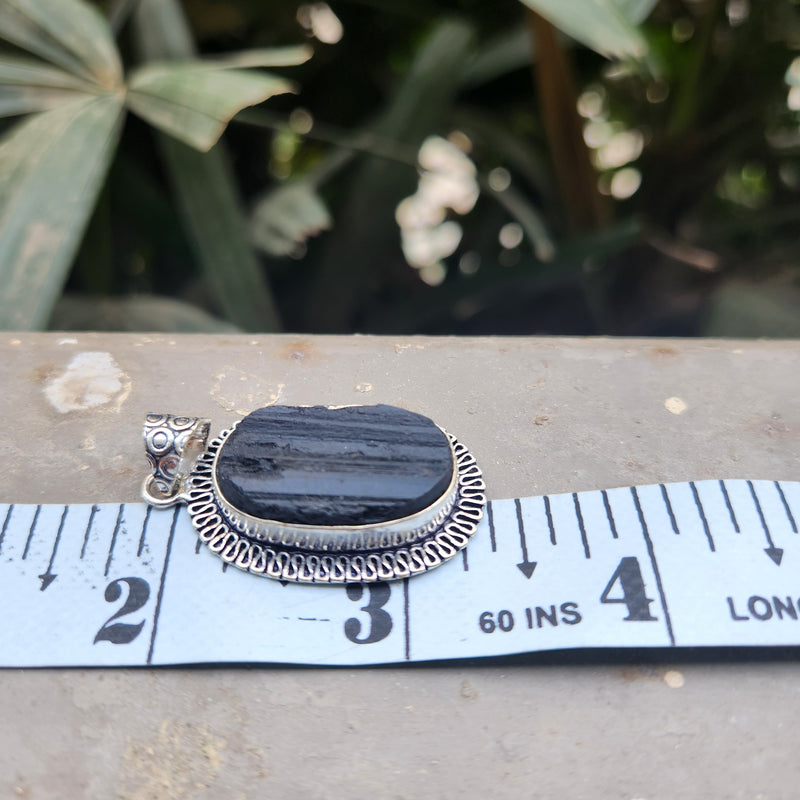 Certified Black Tourmaline Pendant without chain-36