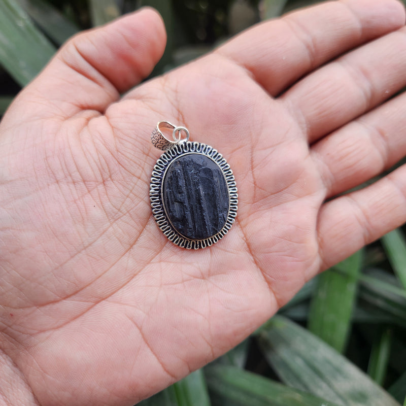 Certified Black Tourmaline Pendant without chain-37