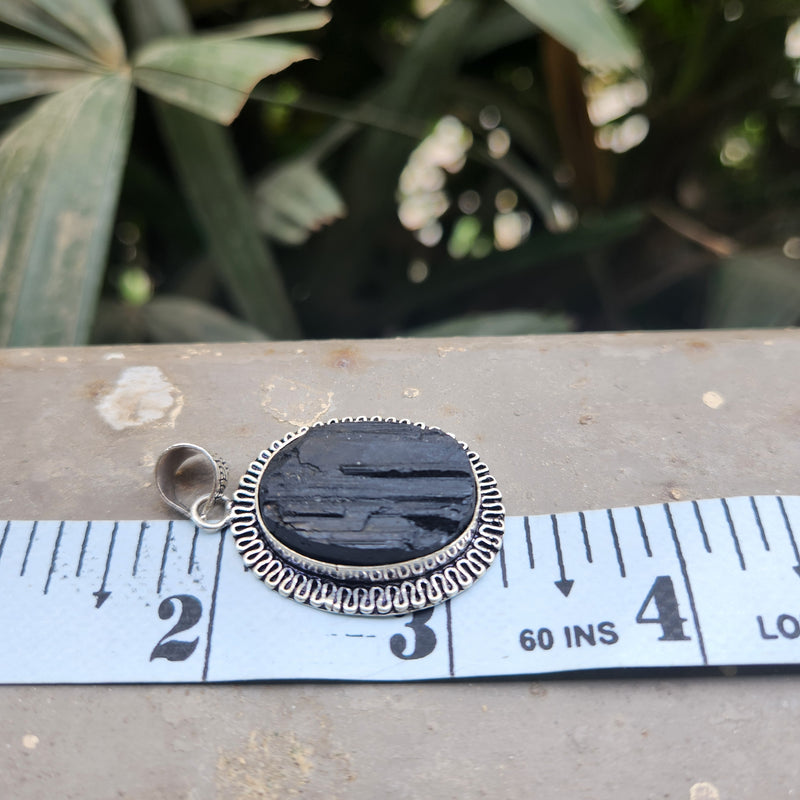 Certified Black Tourmaline Pendant without chain-37