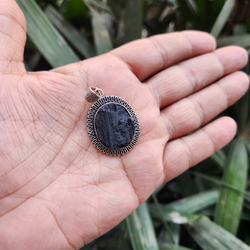 Certified Black Tourmaline Pendant without chain-38