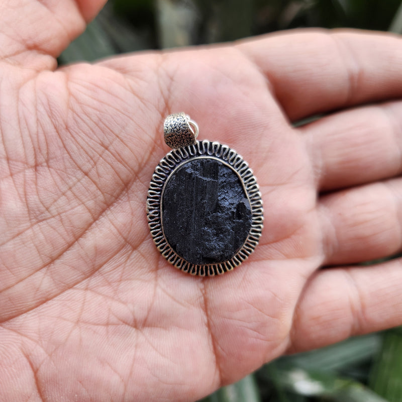 Certified Black Tourmaline Pendant without chain-38