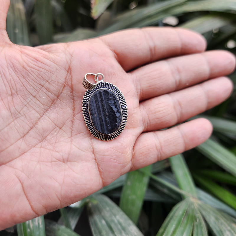 Certified Black Tourmaline Pendant without chain-40