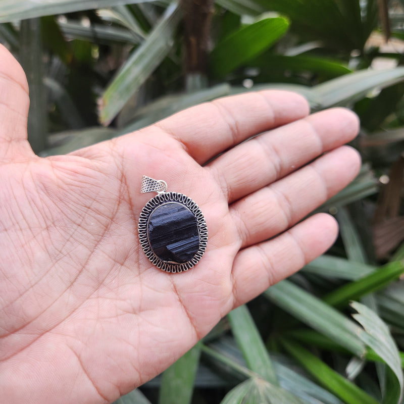 Certified Black Tourmaline Pendant without chain-42