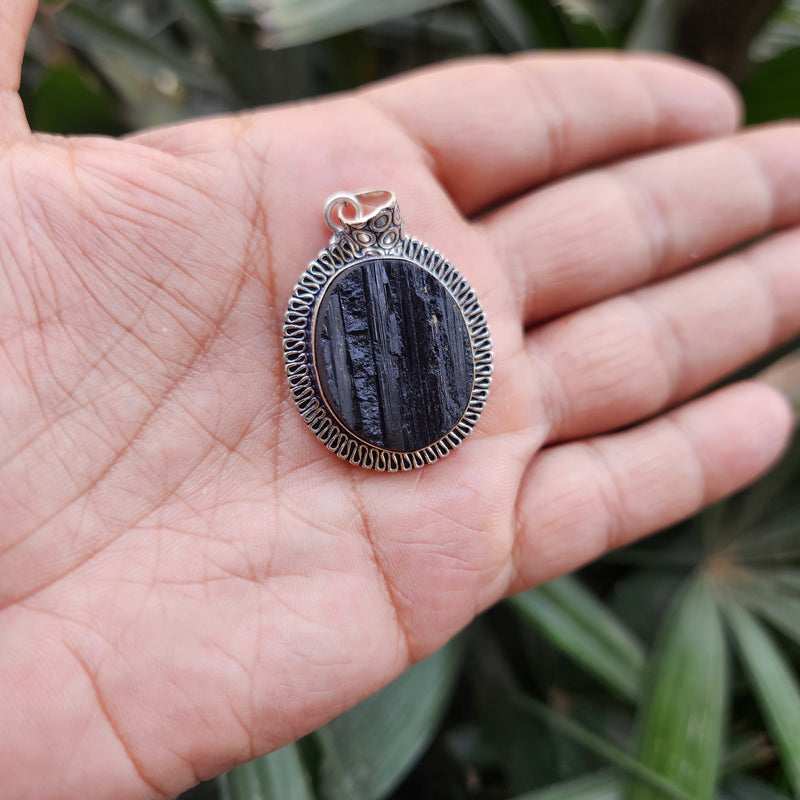 Certified Black Tourmaline Pendant without chain-43