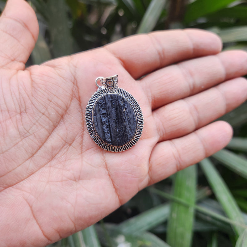 Certified Black Tourmaline Pendant without chain-43