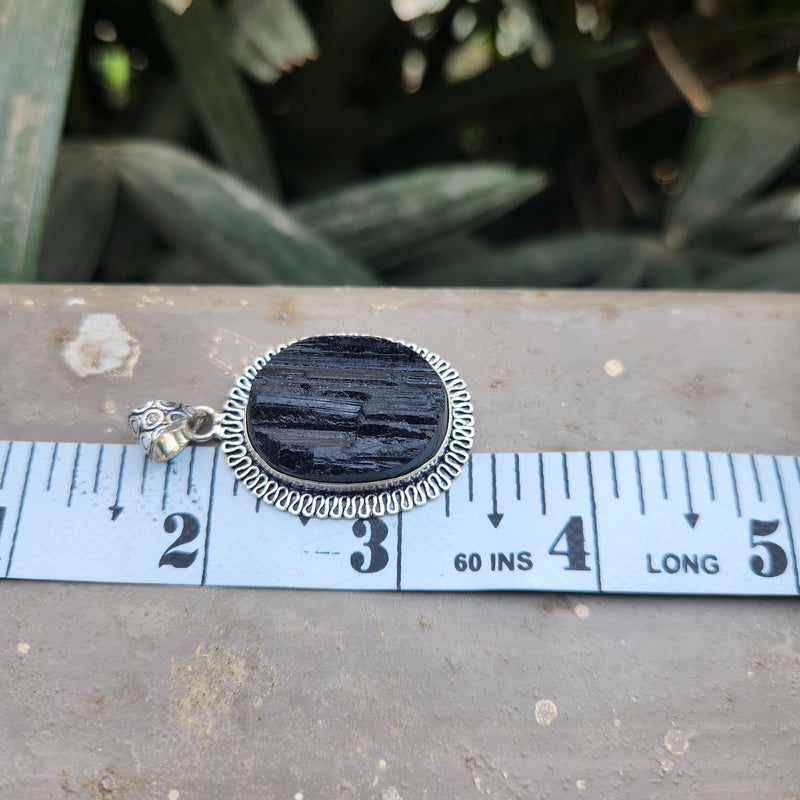 Certified Black Tourmaline Pendant without chain-45