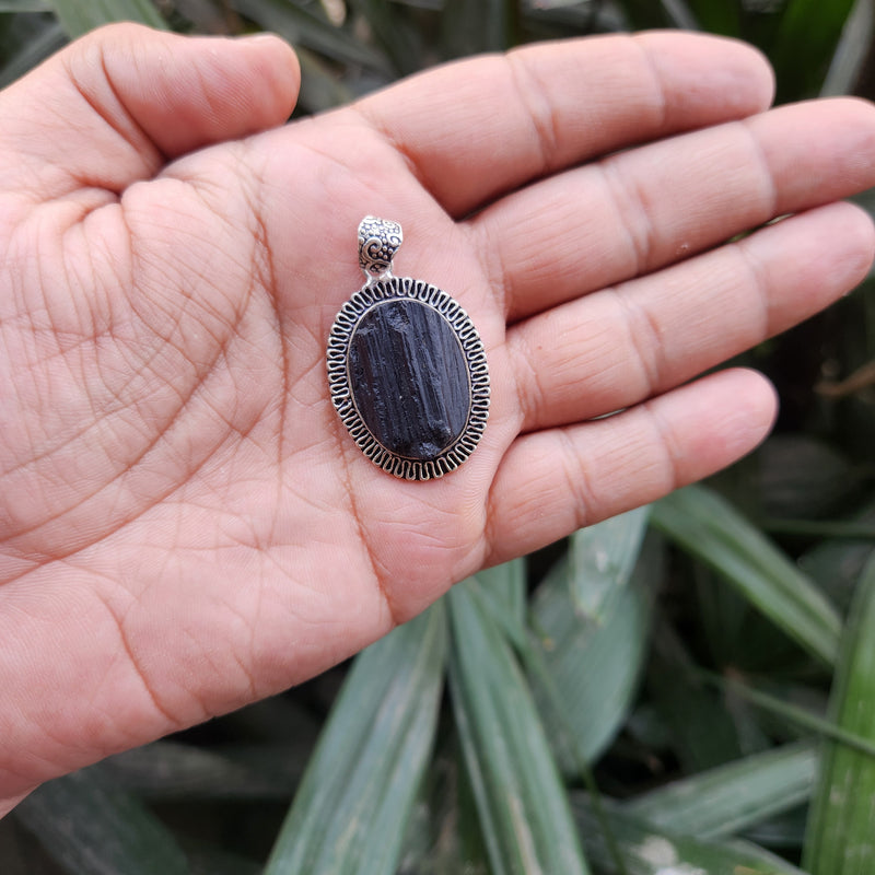 Certified Black Tourmaline Pendant without chain-46