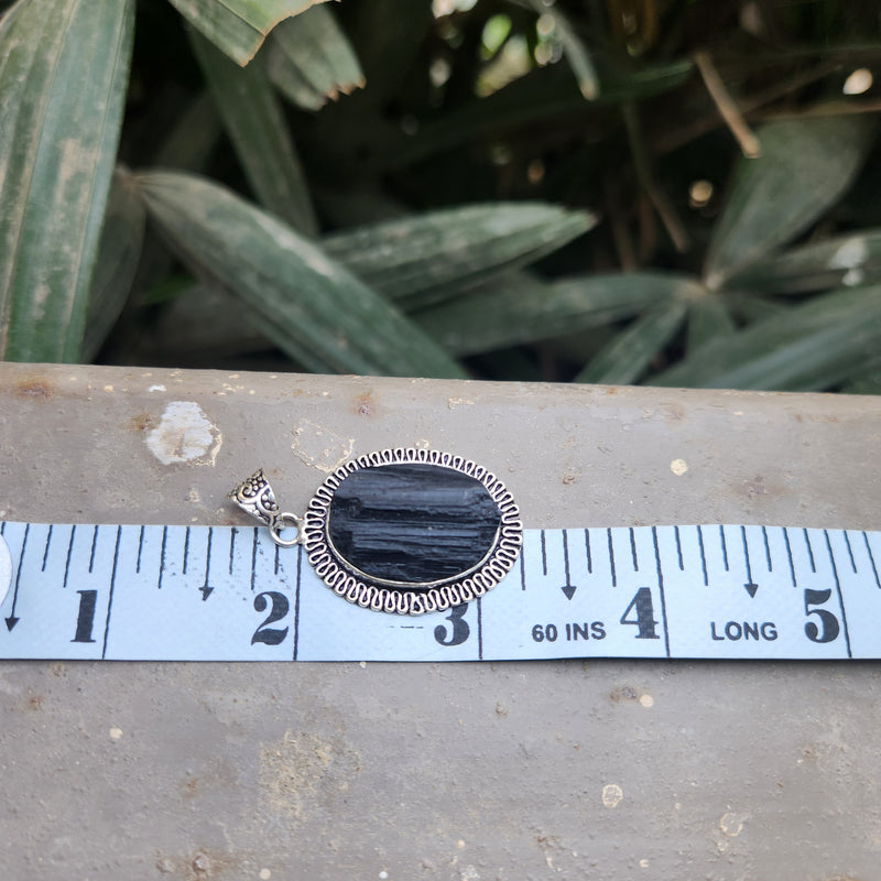 Certified Black Tourmaline Pendant without chain-46