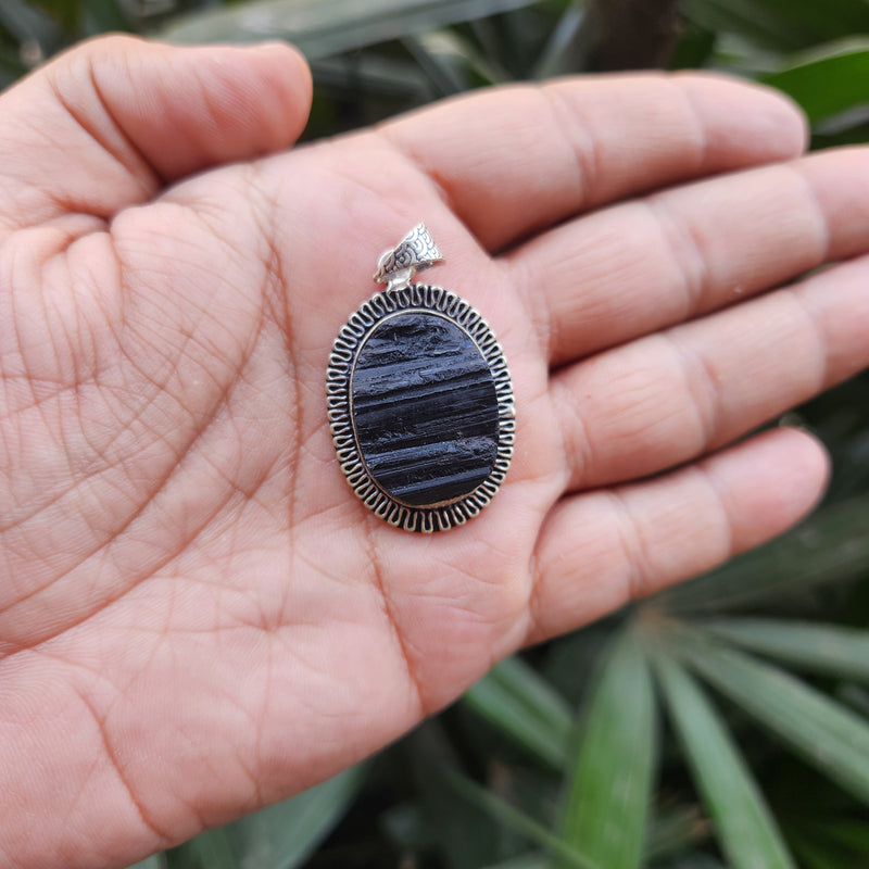 Certified Black Tourmaline Pendant without chain-47
