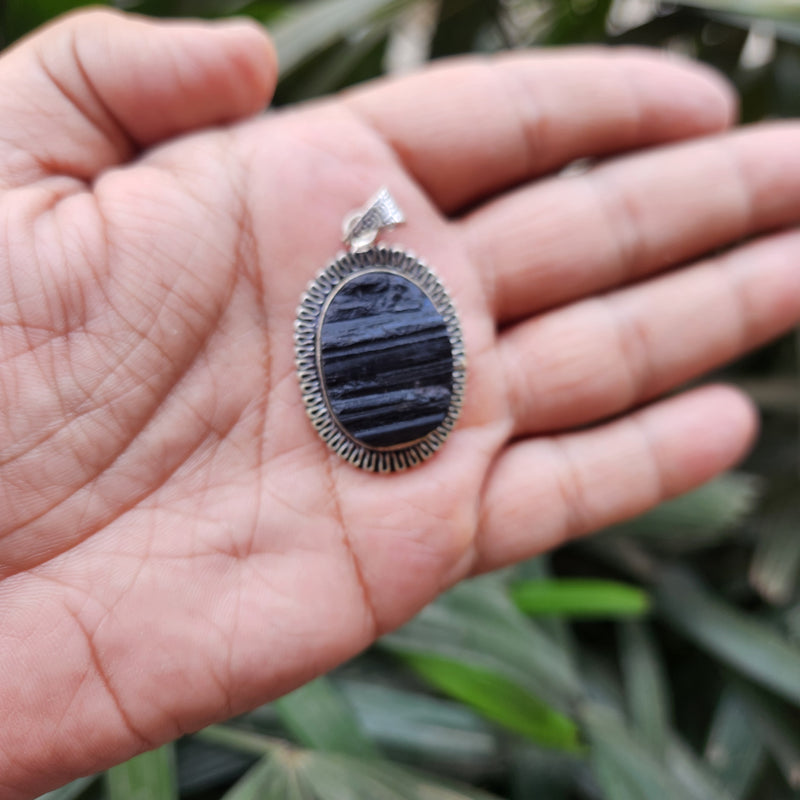 Certified Black Tourmaline Pendant without chain-47