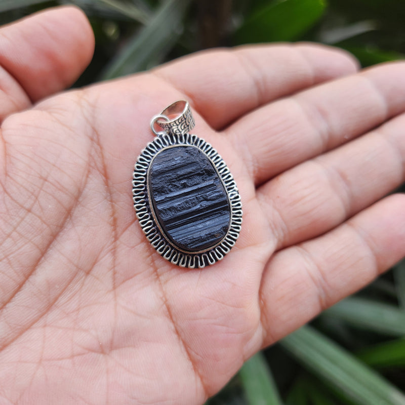 Certified Black Tourmaline Pendant without chain-48