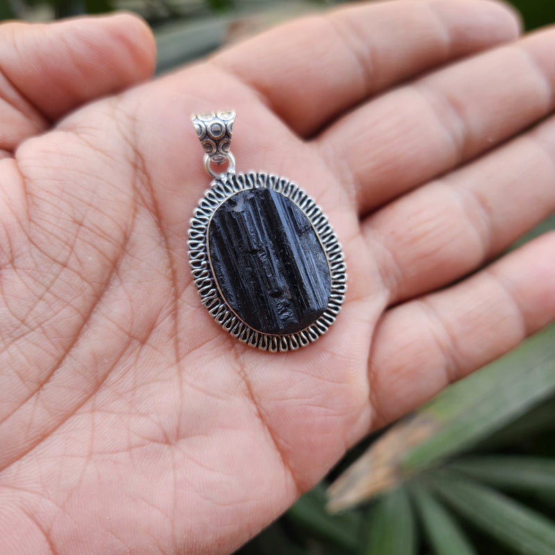 Certified Black Tourmaline Pendant without chain-49