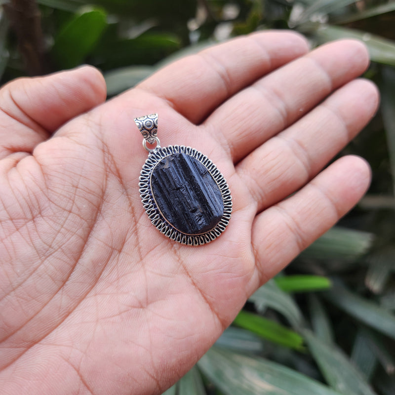 Certified Black Tourmaline Pendant without chain-49