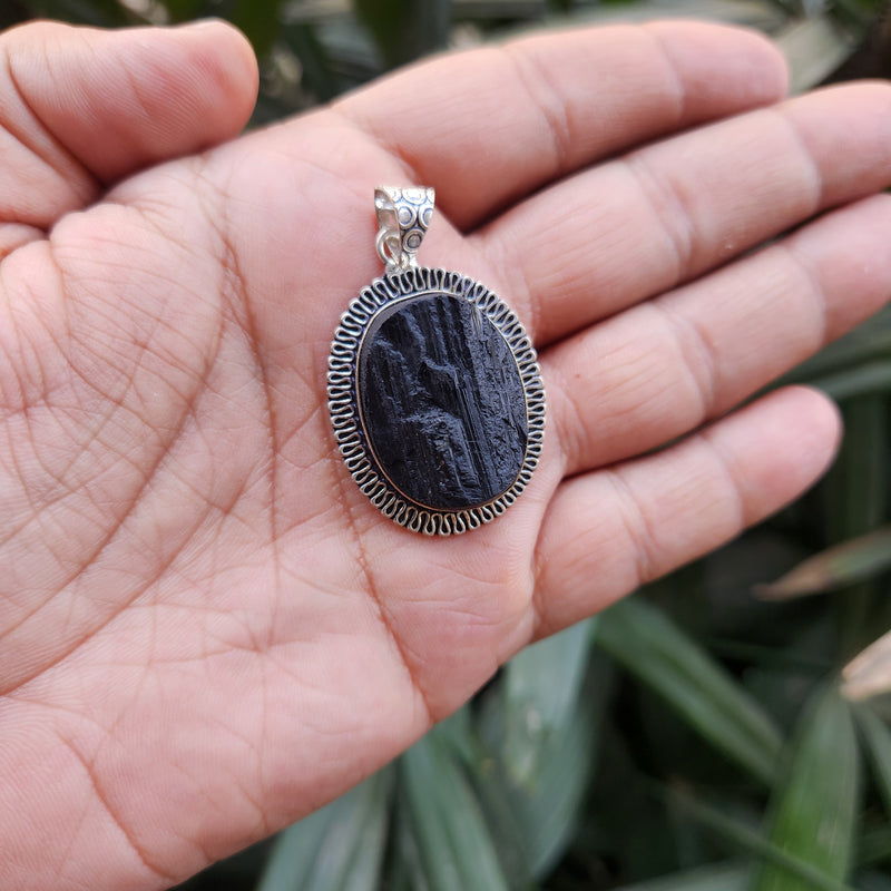 Certified Black Tourmaline Pendant without chain-51
