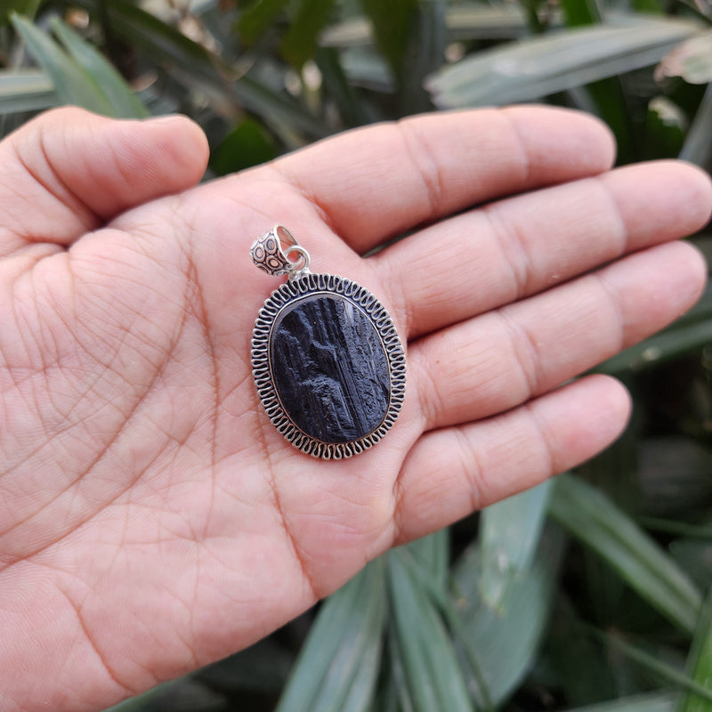 Certified Black Tourmaline Pendant without chain-51