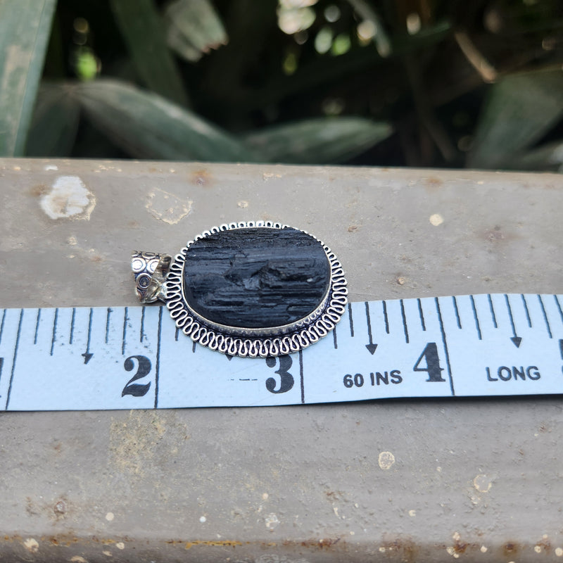 Certified Black Tourmaline Pendant without chain-51